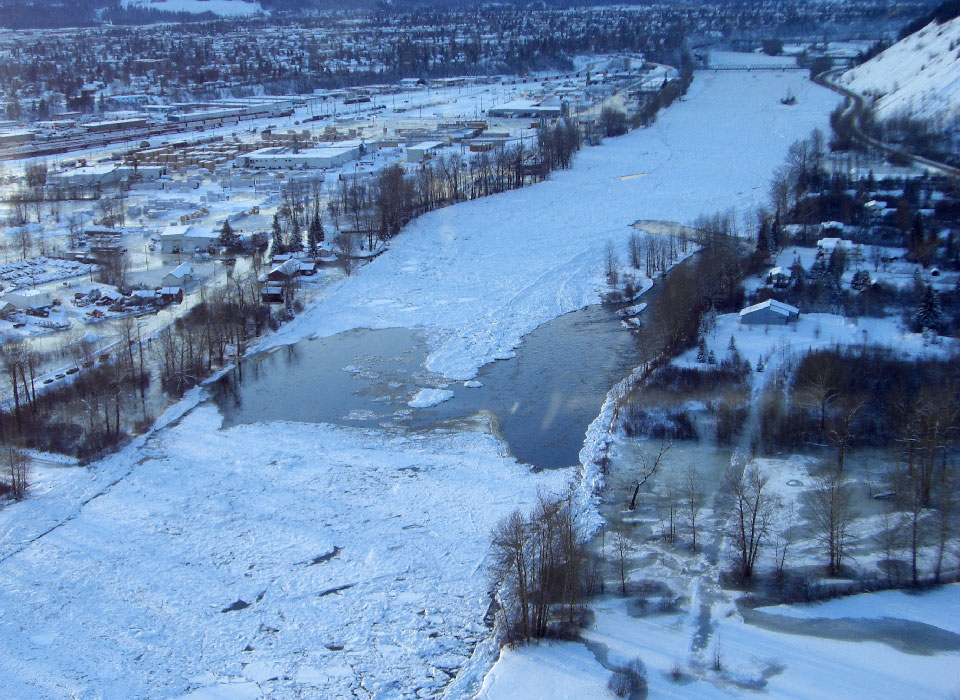 Frozen creek in Prince George BC