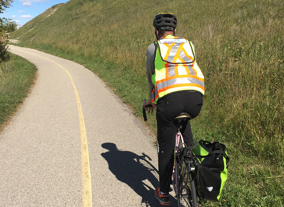 McElhanney employee on bike