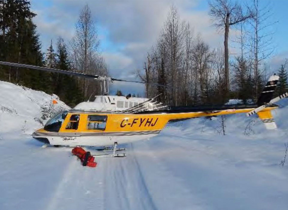 Helicopter in snow