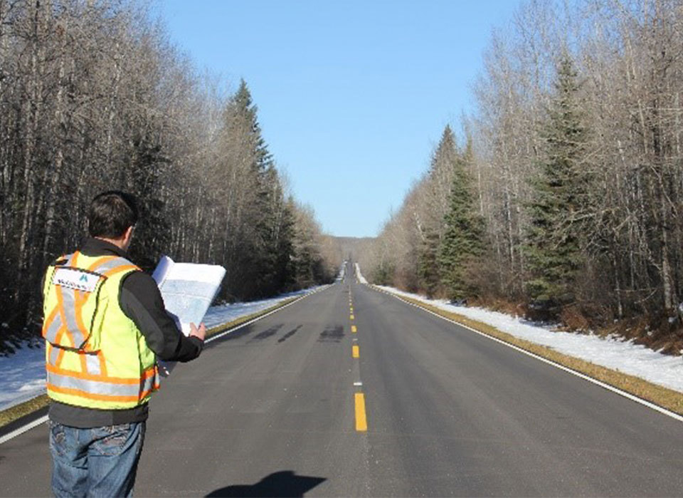 Staff on road