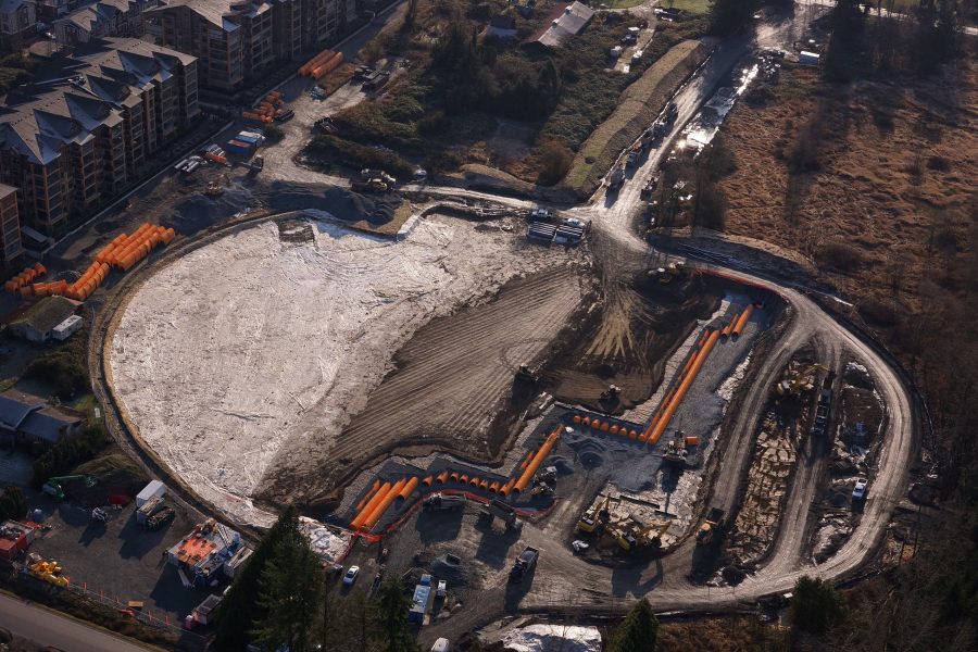 Massive-underground_stormwater detention system Southwest Yorkson Stormwater Detention System