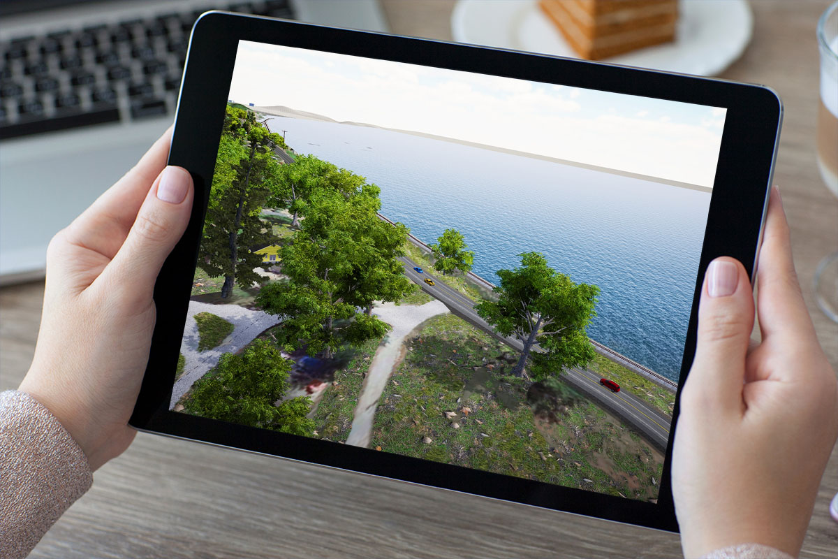 McElhanney's 3D modelling and flythroughs can be viewed on tablets for accessible public engagement and public consultation