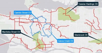 Map of Metro Van Combined Trunk Sewer Separation