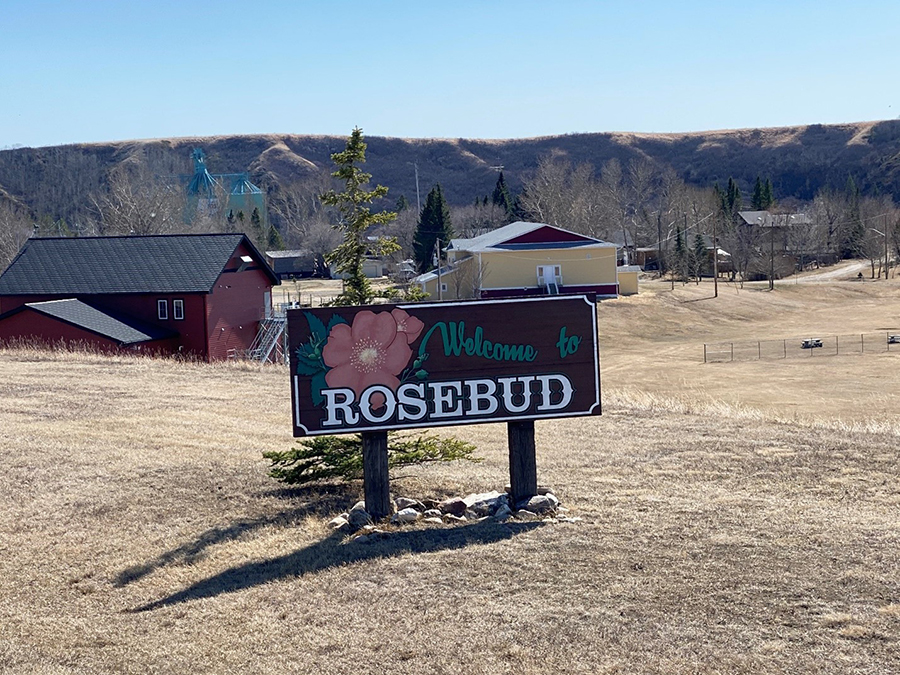 Rosebud, Alberta sign