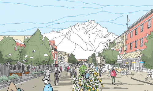 Banff Ave Sketch Sun