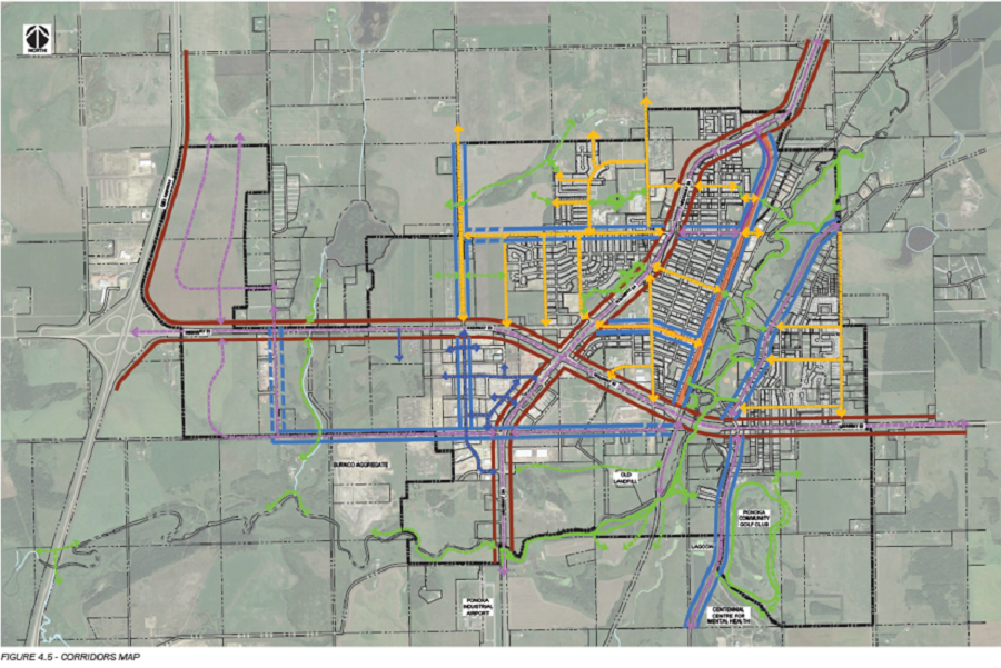 Town of Ponoka Corridors map Town of Ponoka Corridors map