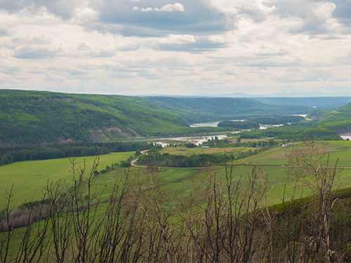 View of Peace River Valley near Fort St John, BC