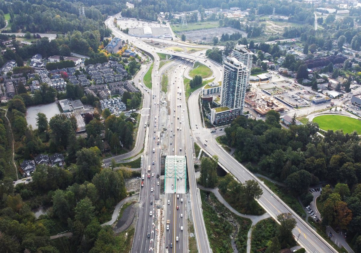 Aerial image of Highway 1 Keith Road / Mt Seymour Parkway Interchange