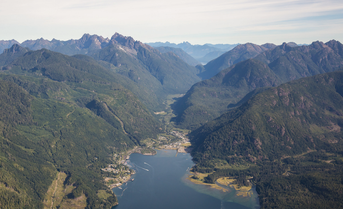 Aerial view of the Village of Tahsis