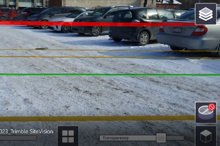 View of Trimble SiteVision software in action.