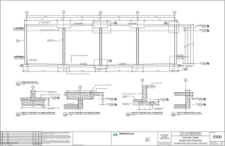 A black and white structural engineered drawing