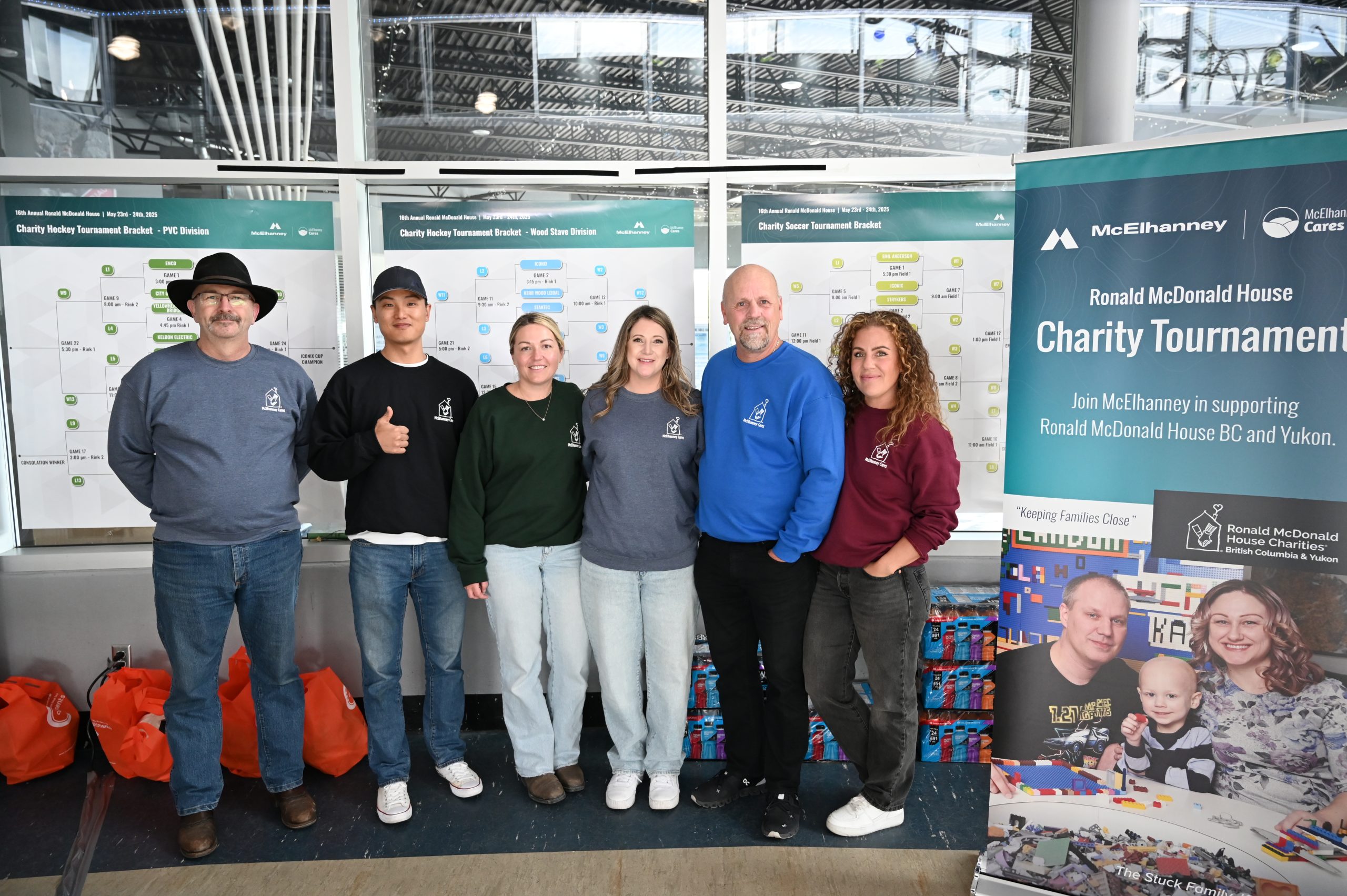 McElhanney Cares Charity Tournament 2025 Team Photo Volunteers at the McElhanney Cares Charity Tournament in Kelowna, supporting Ronald McDonald House BC & Yukon