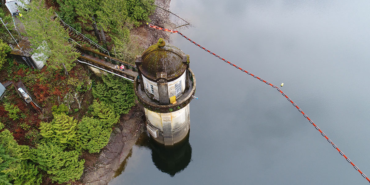 Coquitlam Intake Tower - Aerial photo