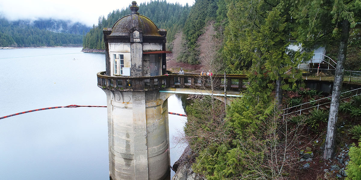 Coquitlam Intake Tower - Aerial photo