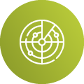 Change detection icon representing LiDAR monitoring and spatial analysis over time.