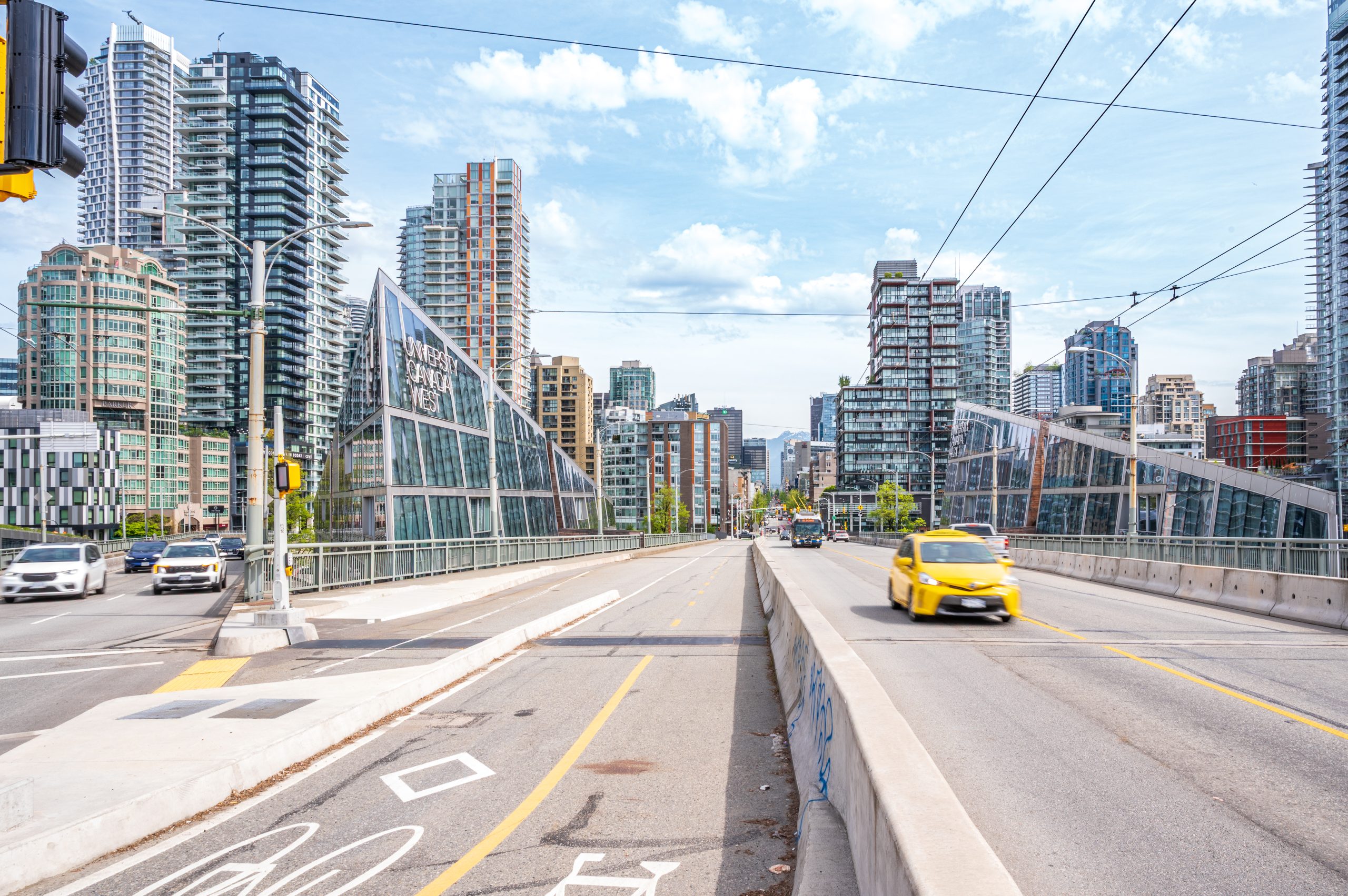 Granville Bridge Corridor Connecting Downtown Vancouver and False Creek Granville bridge spanning False Creek in Vancouver BC