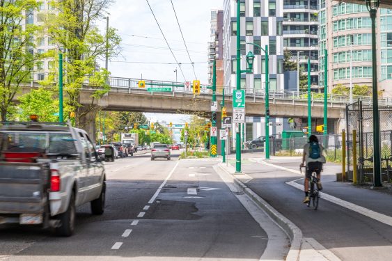 Photo of the Granville Bridge Interim Connector project in Vancouver, B.C.