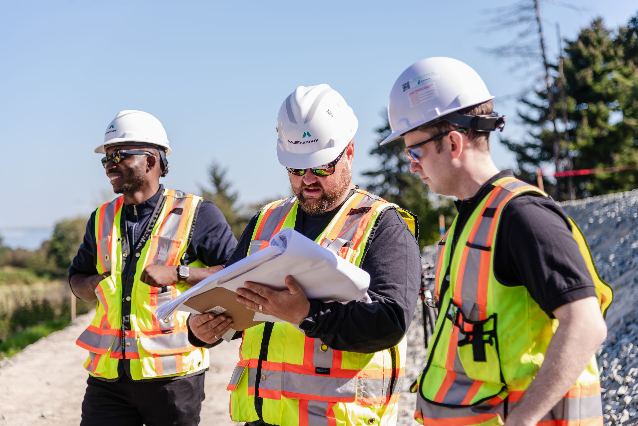 McElhanney survey team McElhanney survey team supporting commercial land development in Surrey.